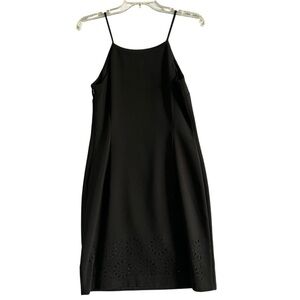 BANANA REPUBLIC Laser Cut Hem Career Sheath Dress Black Size 4 FLAW